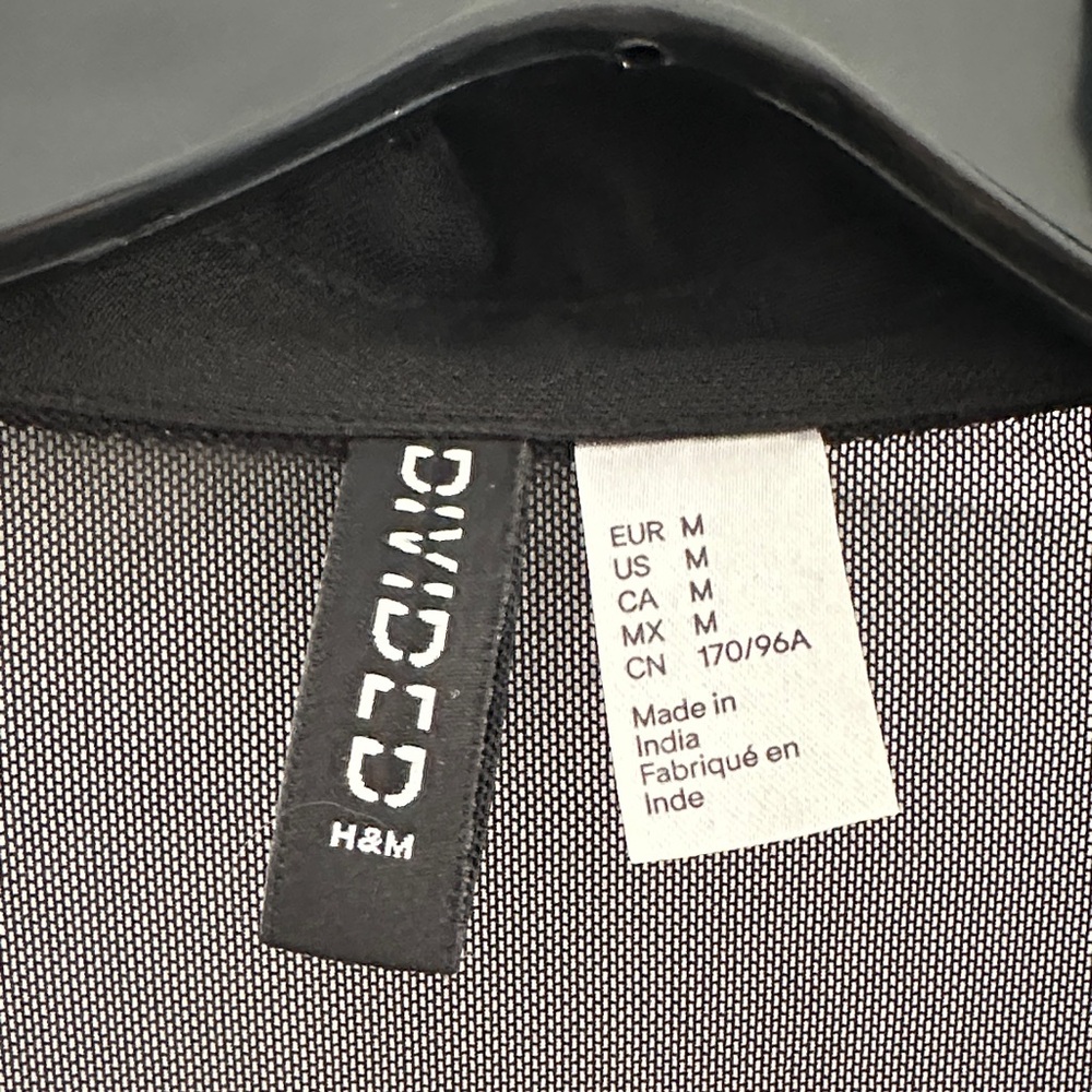 H&M Black Sheer Button Down Shirt - Picture 2 of 3